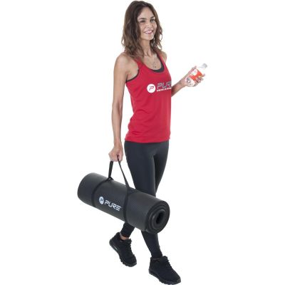 19. NBR SCHWARZE TRAININGSMATTE 180x60x1,5CM MIT LÖCHERN PURE 2 IMPROVE