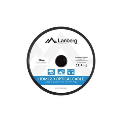 11. LANBERG HDMI-KABEL M/M V2.0 80M OPTISCH AOC CA-HDMI-20FB-0800-BK