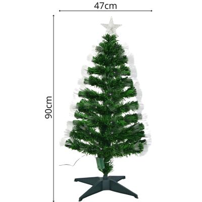 11. Dekorativer Weihnachtsbaum aus Glasfaser, warmweiß, 90 cm