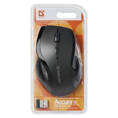 4. DEFENDER Kabellose Maus ACCURA MM-295 RF Schwarz Optisch 1600 DPI 6P 52295