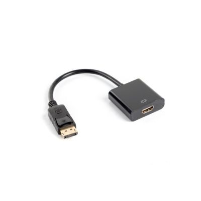 Lanberg AD-0009-BK Adapter (DisplayPort M - HDMI F; 0,10 m; schwarz)