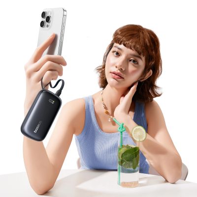6. Baseus EnerFill FC21 Qpow 3 Ultra 10000mAh 45W Powerbank mit integriertem Trageband - Schwarz