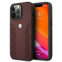 BMW Leather Curve Perforate Case für iPhone 13 Pro / iPhone 13 – Rot