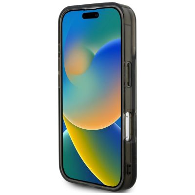 5. Karl Lagerfeld Liquid Glitter Choupette Logo Hülle für iPhone 16 Pro Max - Schwarz