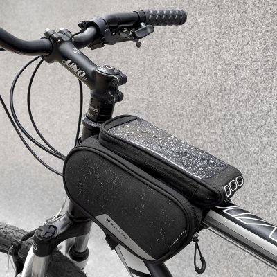 9. Wozinsky Rahmen Fahrradtasche + abnehmbare Handyhülle bis 6,5" 1,5l schwarz (WBB7BK)