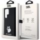 8. Karl Lagerfeld Silikon Choupette Metal Pin Hülle für Samsung Galaxy S24 Ultra – Schwarz