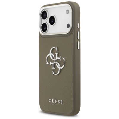 2. Guess Grained Big 4G Classic Logo Hülle für iPhone 17 Pro Max - Braun