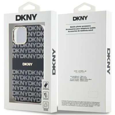 8. DKNY IML Mono & Stripe MagSafe Hülle für iPhone 15 Plus / 14 Plus – Schwarz