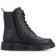 2. Schwarze Damen-Ankle-Boots aus Leder mit Plateau, Rieker 70410-00