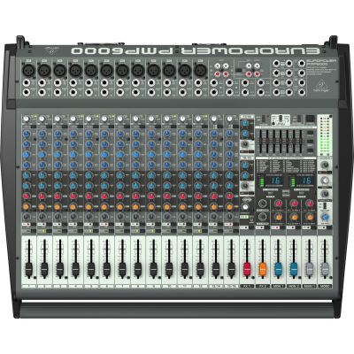 4. Behringer PMP6000 Audiomixer, 20 Kanäle, 10–200.000 Hz, Schwarz