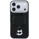 3. Karl Lagerfeld mit Ringständer 360 Choupette Head Pin MagSafe Hülle für iPhone 18 Pro / 17 Pro - Schwarz