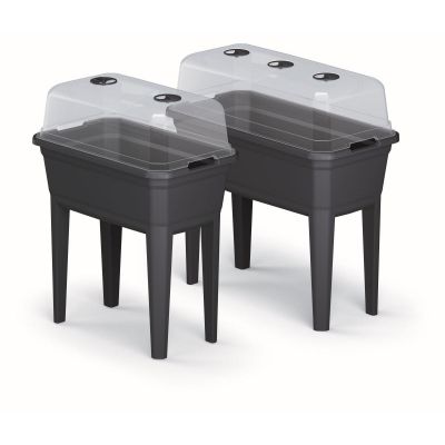 7. Stehendes Gewächshaus-Anzuchtbeet Respana Set Ecoline 74,6 x 77,7 x 36,8 cm Anthrazit