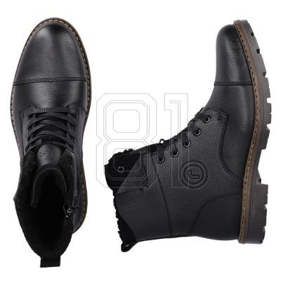 16. Rieker M RKR296A Wollgefütterte Lederstiefelette, schwarz