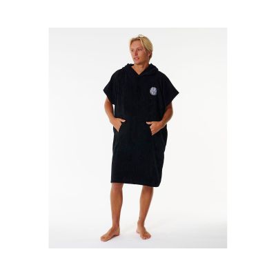 3. RIP CURL Logo Kapuzenhandtuchponcho Schwarz