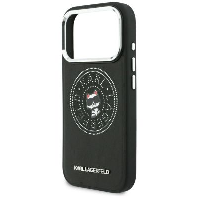 6. Karl Lagerfeld Point & Choupette Sketch MagSafe Hülle für iPhone 18 Pro / 17 Pro - Schwarz