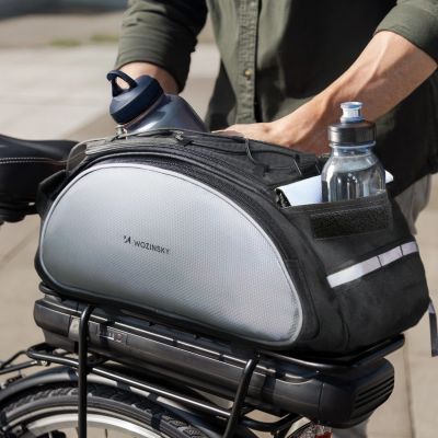 6. Wozinsky Fahrrad-Gepäcktasche mit Schultergurt, 13 l, Schwarz (WBB1BK)