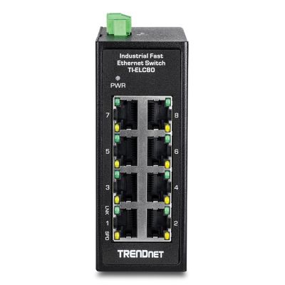 Trendnet TI-ELC80 Netzwerk-Switch, unmanaged Fast Ethernet (10/100), Schwarz