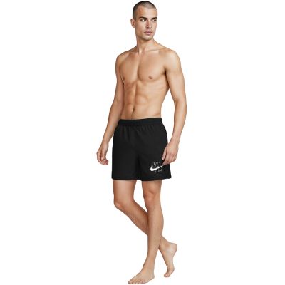 6. Nike Logo Lap 5" Volley Badeshorts, schwarz, NESSG574 001