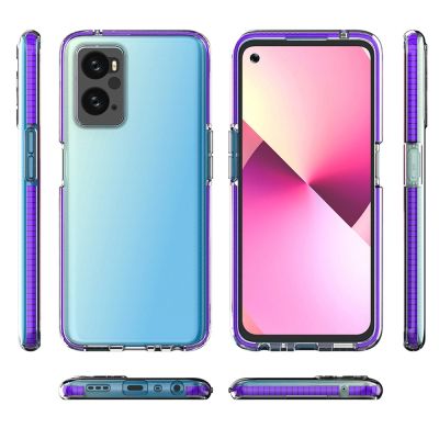 2. Spring Case Cover für Realme 9i, Oppo A36 / A76 / A96 Silikonhülle mit Rahmen Hellblau