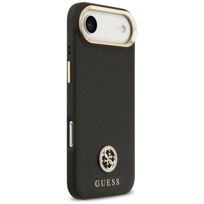 4. Guess Grained Strass Logo MagSafe Hülle für iPhone Air - Schwarz