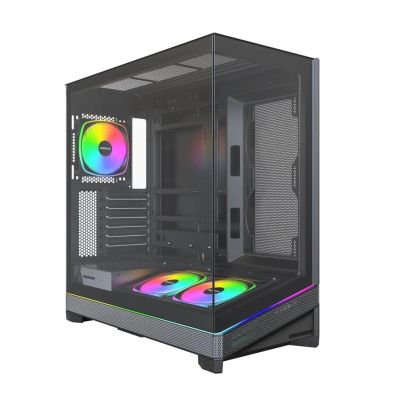 Montech Sky 3 PC-Gehäuse, Midi-Tower, ATX, ARGB, gehärtetes Glas - schwarz