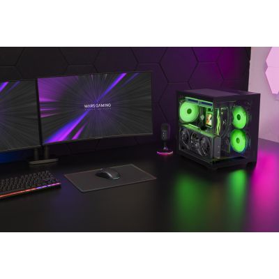 10. TACENS MARS MC-VIEW3 3xARGB USB-C mATX- Gehäuse