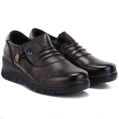 8. Damen-Keilschuhe aus braunem Leder, Vinceza 133118