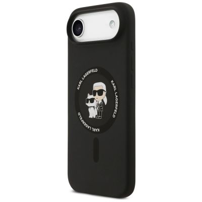 2. Karl Lagerfeld Silikon Karl&Choupette Ring MagSafe Hülle für iPhone 17 Air - Schwarz