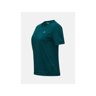 3. PEAK PERFORMANCE Damen-T-Shirt aus Wollmischung mit kurzen Ärmeln, grün