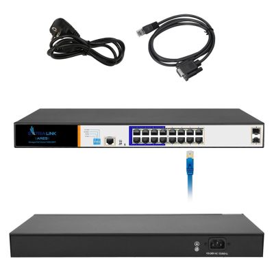 6. Extralink ARES Managed Switch 16xRJ45 GbE PoE/PoE+ 150W, 2x SFP, Rack 19"