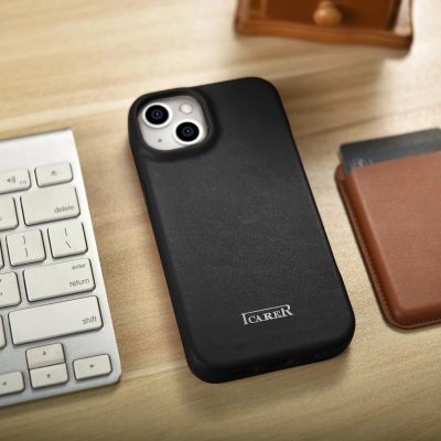 25. iCarer CE Premium Leather Folio Case iPhone 14 Plus Magnetic Flip Leather Folio Case MagSafe schwarz (WMI14220715-BK)