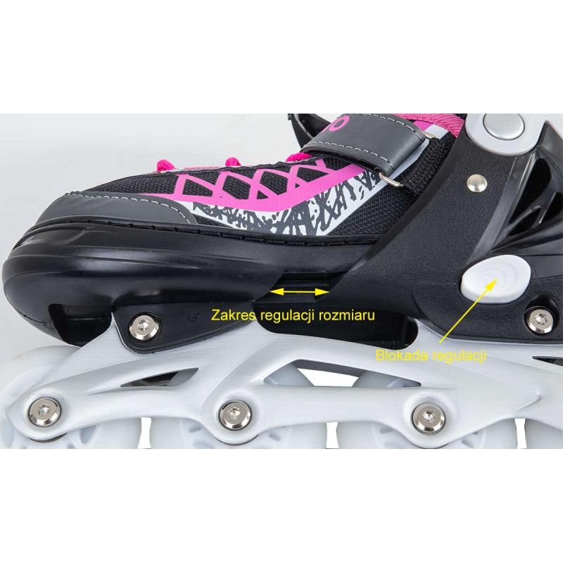 54. ENERO PRO LED-Rollschuhe 4-in-1 38-41 Pink-Grau