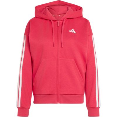 2. adidas Essentials Damen-Fleece-Hoodie mit 3 Streifen und durchgehendem Reißverschluss, Pink KF6272
