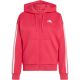 2. adidas Essentials Damen-Fleece-Hoodie mit 3 Streifen und durchgehendem Reißverschluss, Pink KF6272