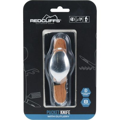 2. Überlebensset, Touristen-Taschenmesser 8in1, Holz