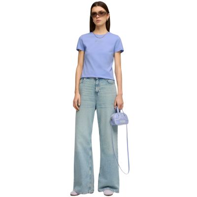 5. Puma ESS Script T-Shirt Damen Lila 691760 60