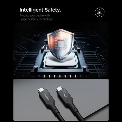 6. Spigen EB10020CC USB-C-Kabel 100 W 200 cm – Schwarz