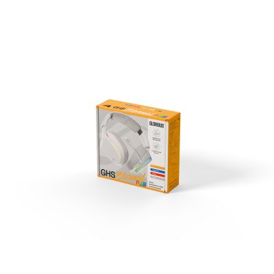 27. Glorious Gaming Glorious GHS Eternal RGB – RGB-Stereo-Gaming-Kopfhörer für PC, PS5, PS4, Switch – Speziell abgestimmte Treiber, abnehmbares Mikrofon, USB-C – Robust und komfortabel für 24/7 – Weiß