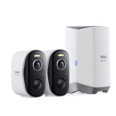 2. Baseus Security N1 Plus Dual 2K Outdoor-Überwachungsset (2 Kameras) – Weiß