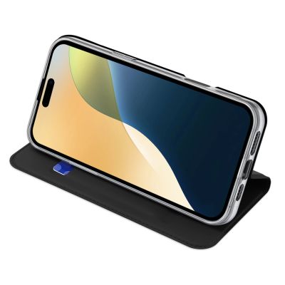 6. Dux Ducis Skin Pro Hülle für iPhone 16 Plus mit Klappe und Kartenfach – Schwarz