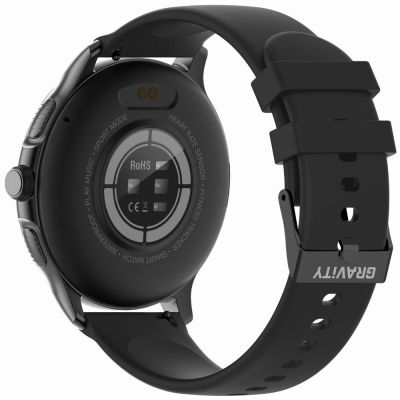 9. GRAVITY GT12-1 Damen-Smartwatch mit schwarzem Silikonarmband und schwarzem Armband
