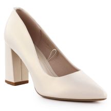 Perlbeige Pumps mit spitzer Zehenpartie von Sergio Leone (Modell PB216)
