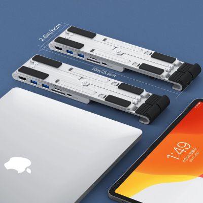 6. Choetech Stand Multifunktionsstation für Laptop PD / USB-C HDMI (4K / 30Hz) / 2xUSB-A / 1xUSB-C / 1xSD / 1xTF schwarz (HUB-M43)