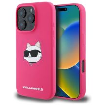 Karl Lagerfeld Silikon Choupette Head MagSafe Hülle für iPhone 16 Pro – Rosa