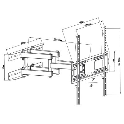 10. Maclean MC-760 TV-Wandhalterung (Wandmontage; 26" - 55"; max. 30 kg)