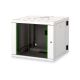 Digitus Unique 19" 9U 600x600 Wand-Netzwerkschrank, Glastür, grau, segmentiert, faltbar, 100 kg