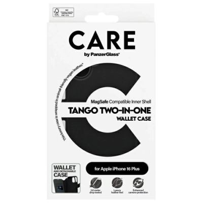 4. CARE by PanzerGlass Feature Tango 2in1 Wallet MagSafe Hülle für iPhone 16 Plus - Schwarz