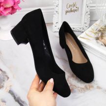Sergio Leone W SK354C Wildleder-Pumps mit Blockabsatz Schwarz