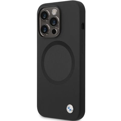 2. BMW BMHMP14XSILBK2 Hülle für iPhone 14 Pro Max 6,7" – schwarz Signature Liquid Silicone MagSafe