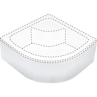 Deante DEEP KTD 041O Duschwannenabdeckung, halbkreisförmig, 90 x 90 cm